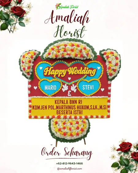 Papan Bunga Pernikahan Aertembaga